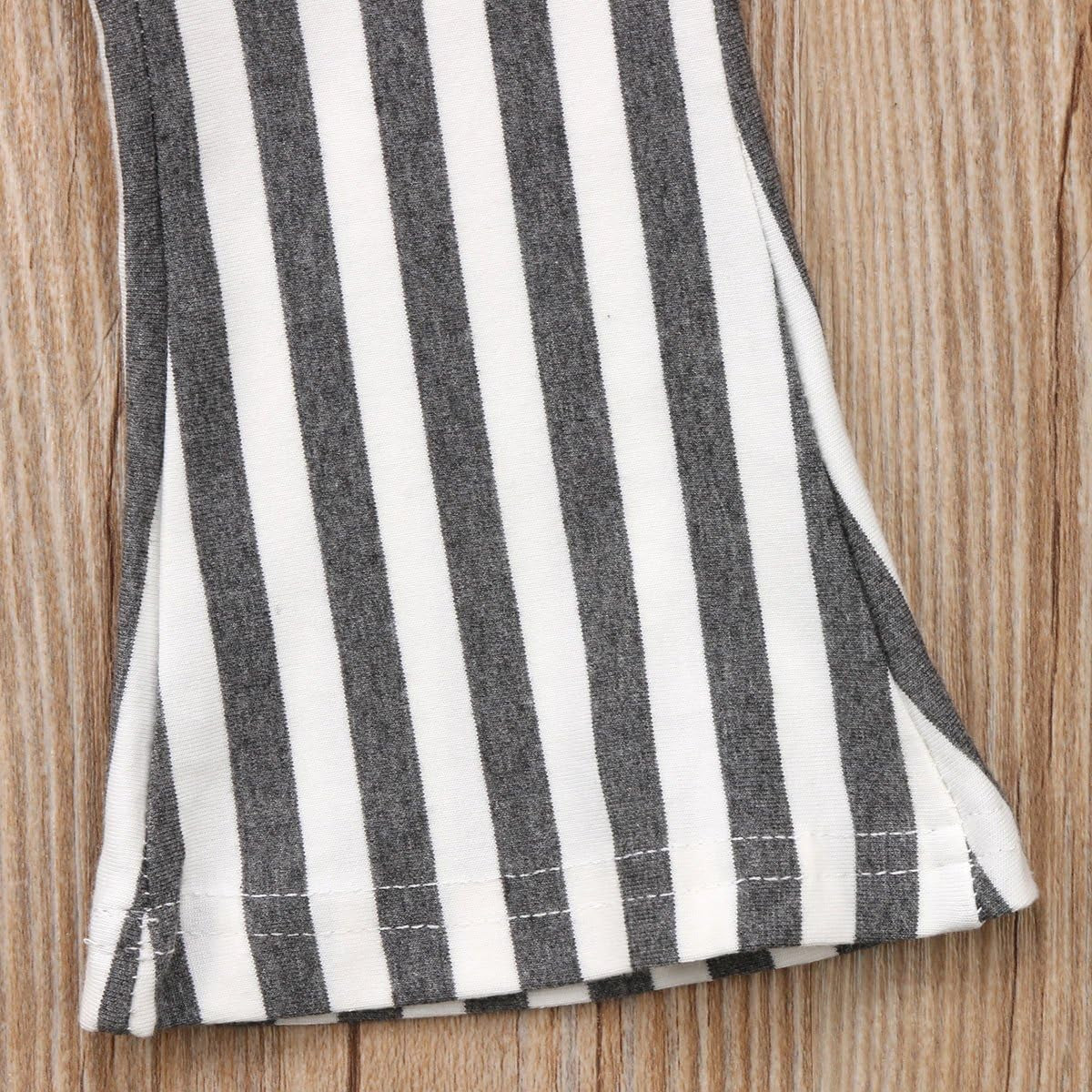 Toddler Kids Baby Girl Stripes Bell-Bottom Jumpsuit Romper Overalls Pants Outfits
